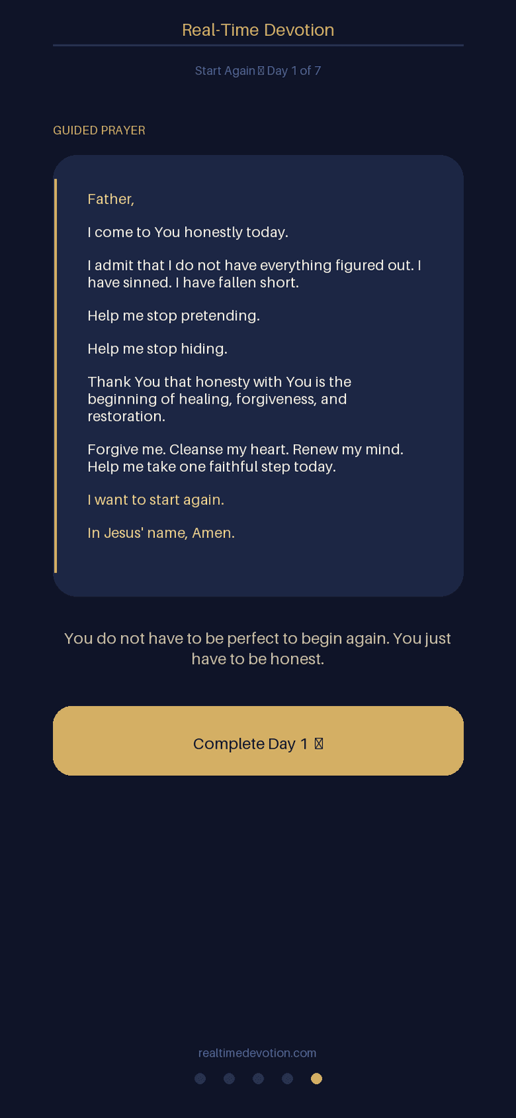 Day 1 closing prayer - written for your moment