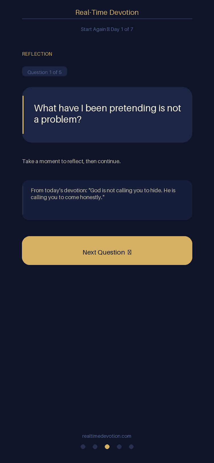 Day 1 reflection question 1 - looking inward