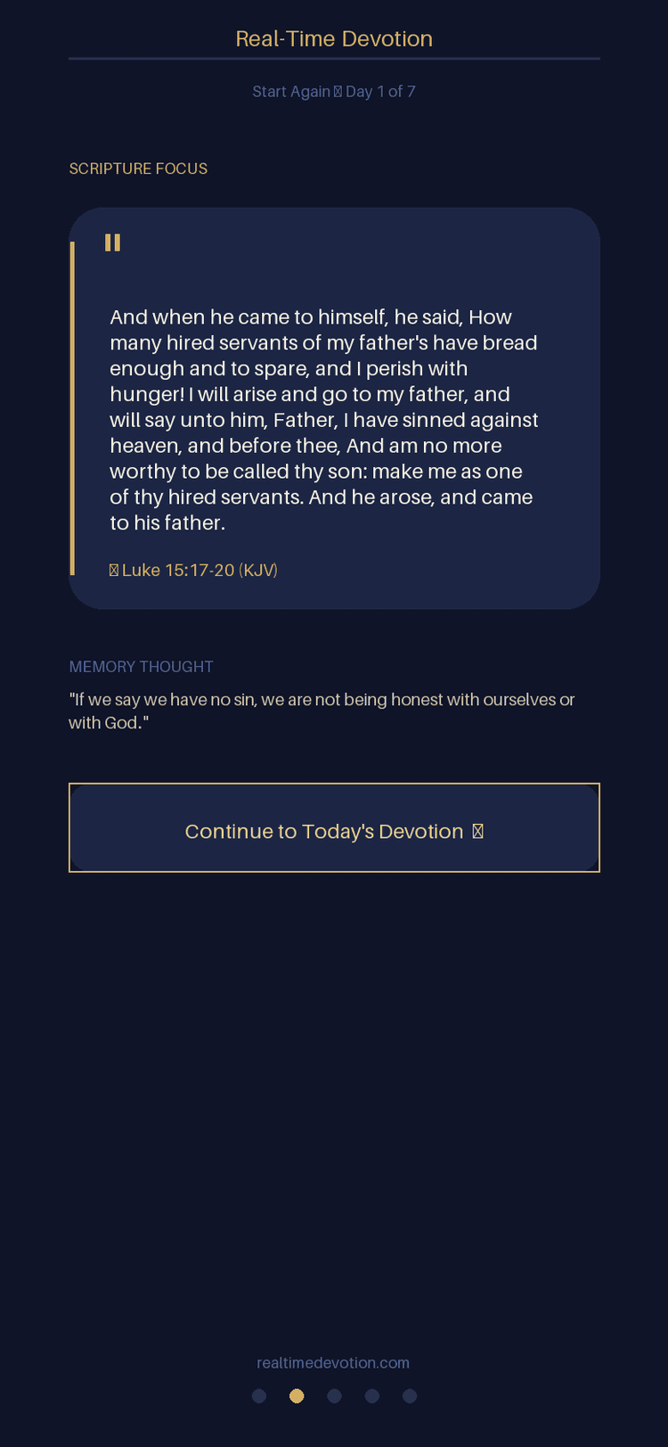 Day 1 scripture - a KJV passage shaped for your answer